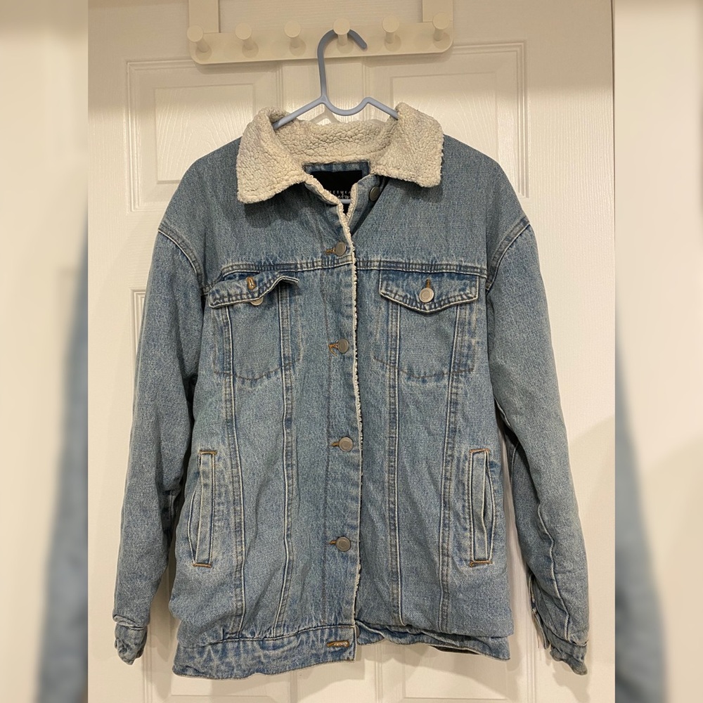 Oversized Denim fuzzy Jacket